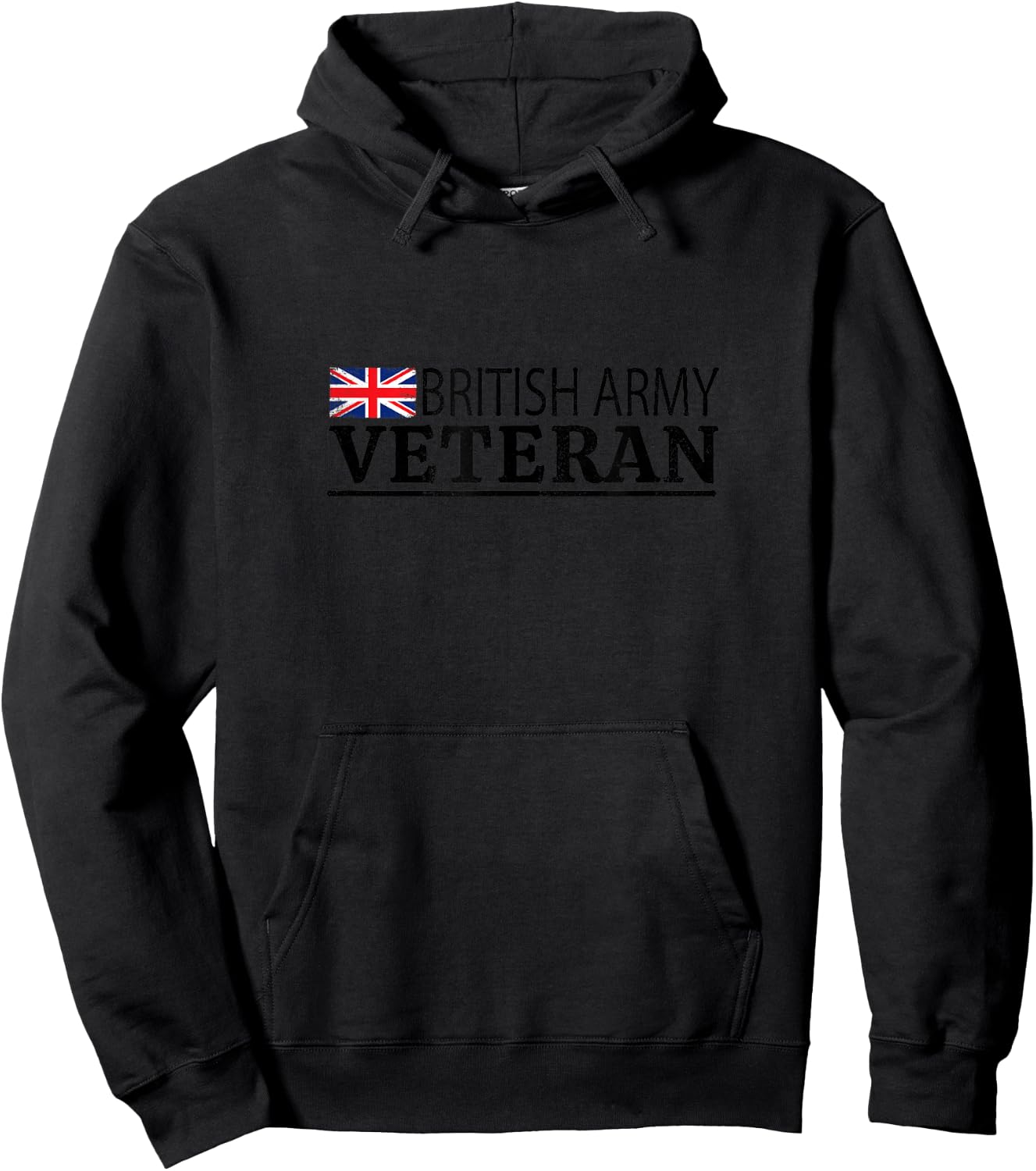 British Army Veteran UK Union Jack Soldier Hoodie - Hoodie | Black