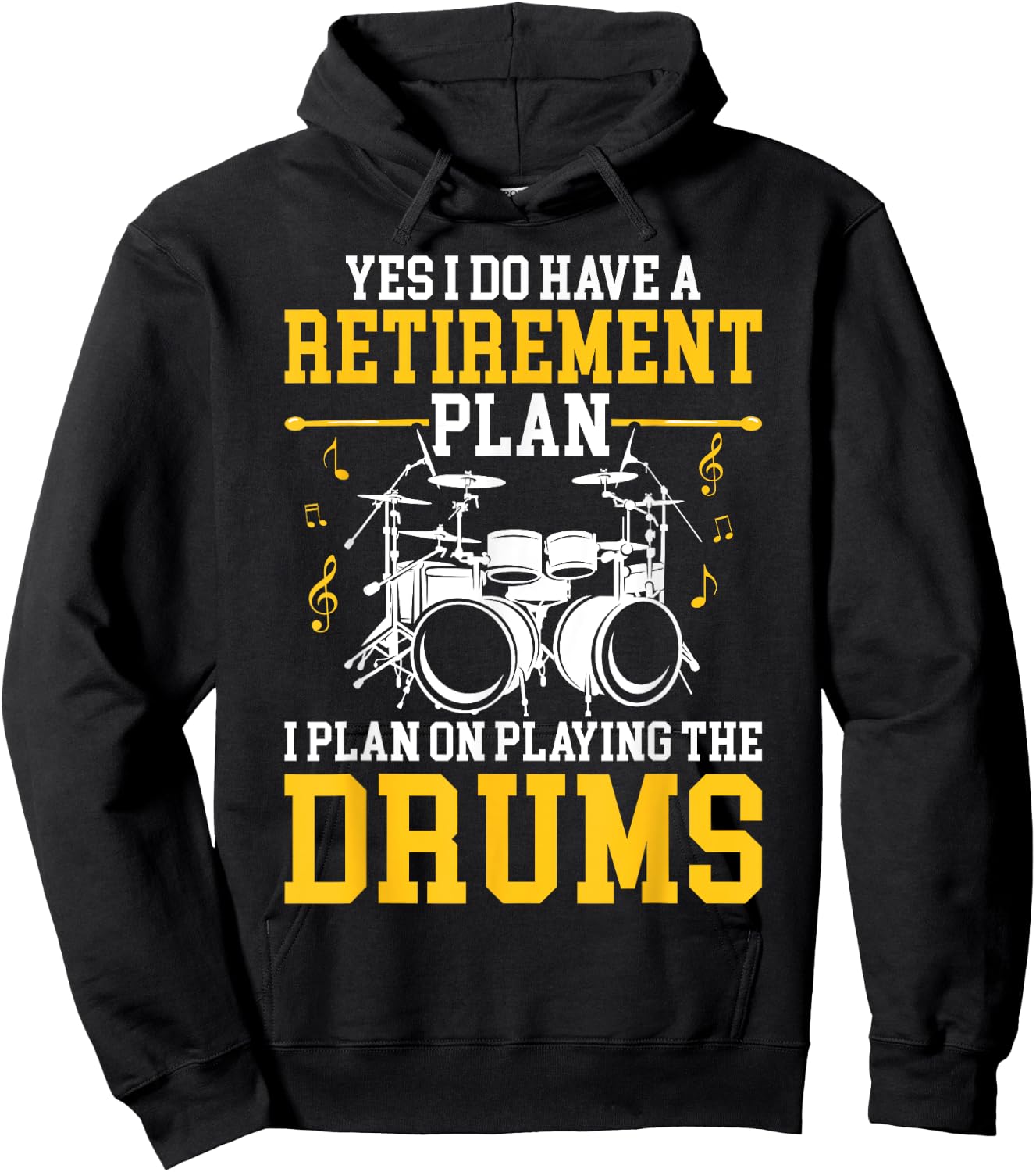 Drummer Retirement Plan - Funny Drums Retired Musician Hoodie - Hoodie | Black
