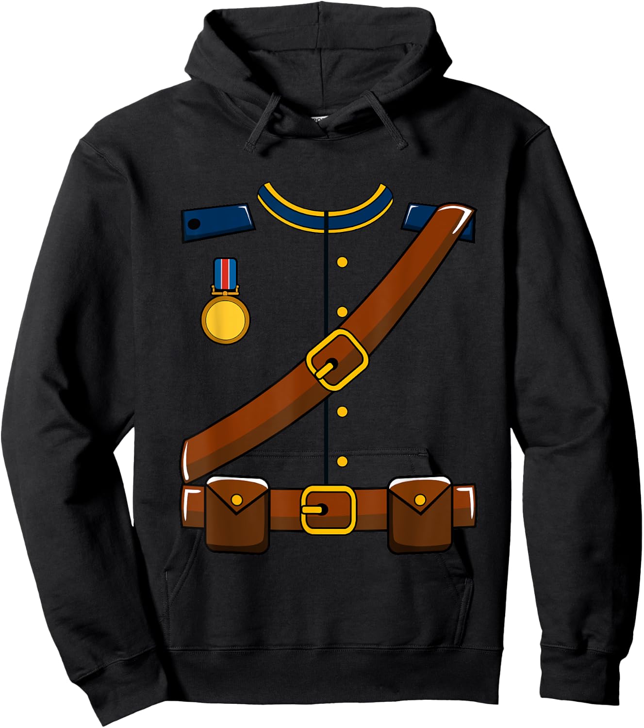 Adult Kids Halloween Union Soldier Costume Hoodie - Hoodie | Black