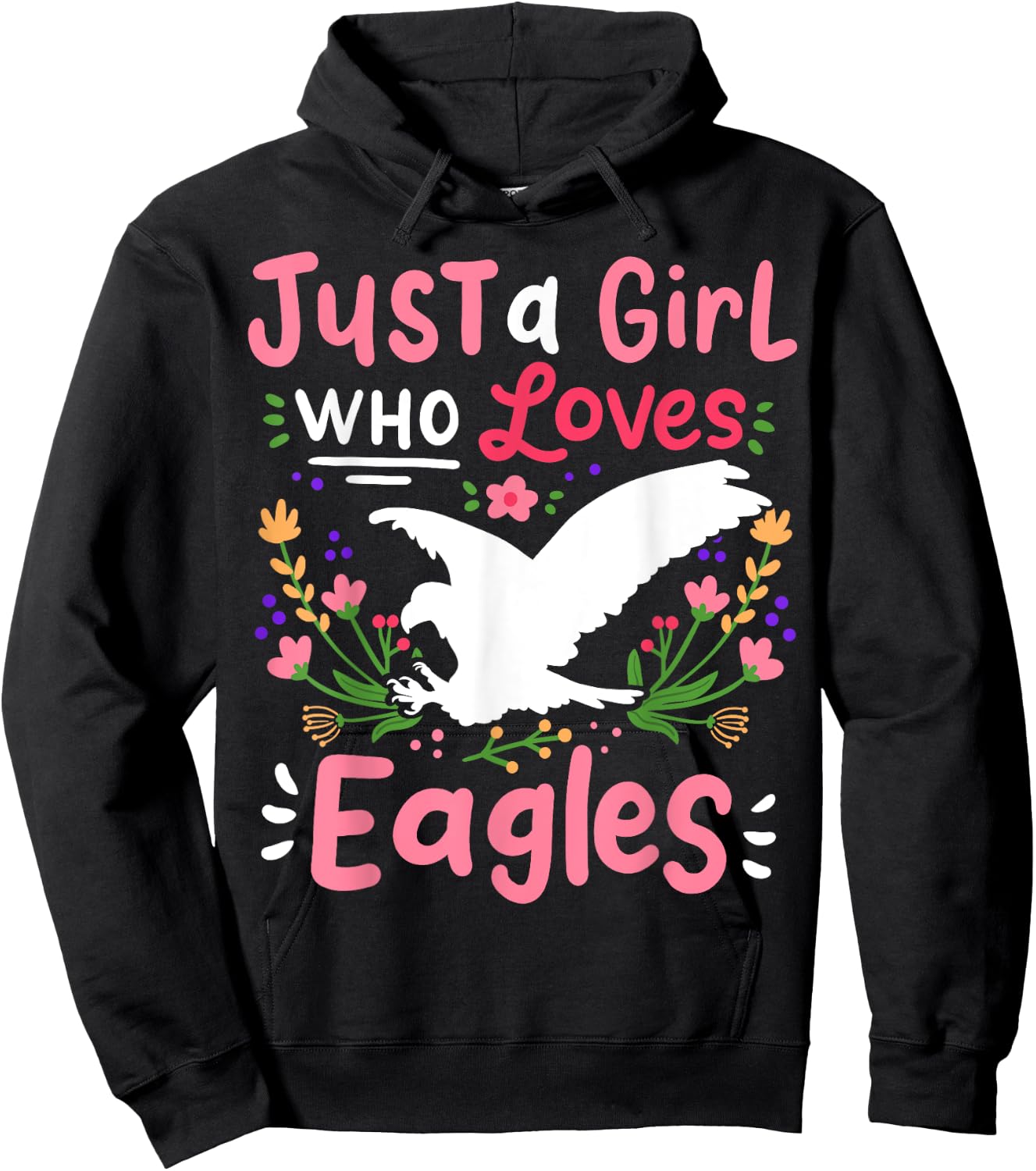 Eagle Just A Girl Who Loves Gift Eagle Lovers Hoodie - Hoodie | Black