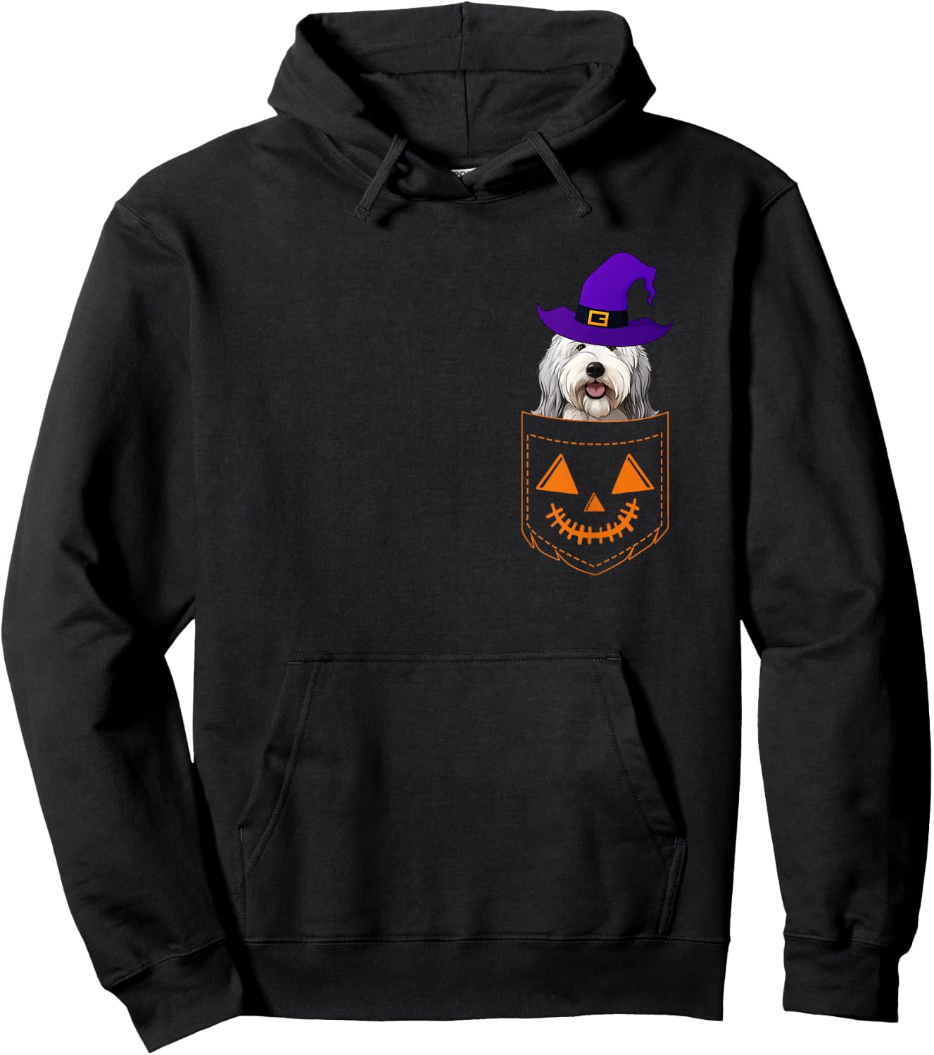 Old English Sheepdog In A Pocket English Sheepdog Halloween Hoodie - Hoodie | Black
