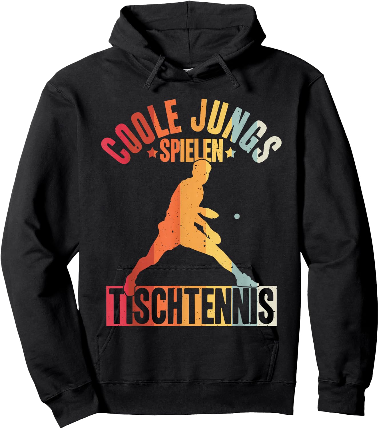 Cool Boys Play Table Tennis Kids Ping Pong Boys , black, s Hoodie - Hoodie | Black
