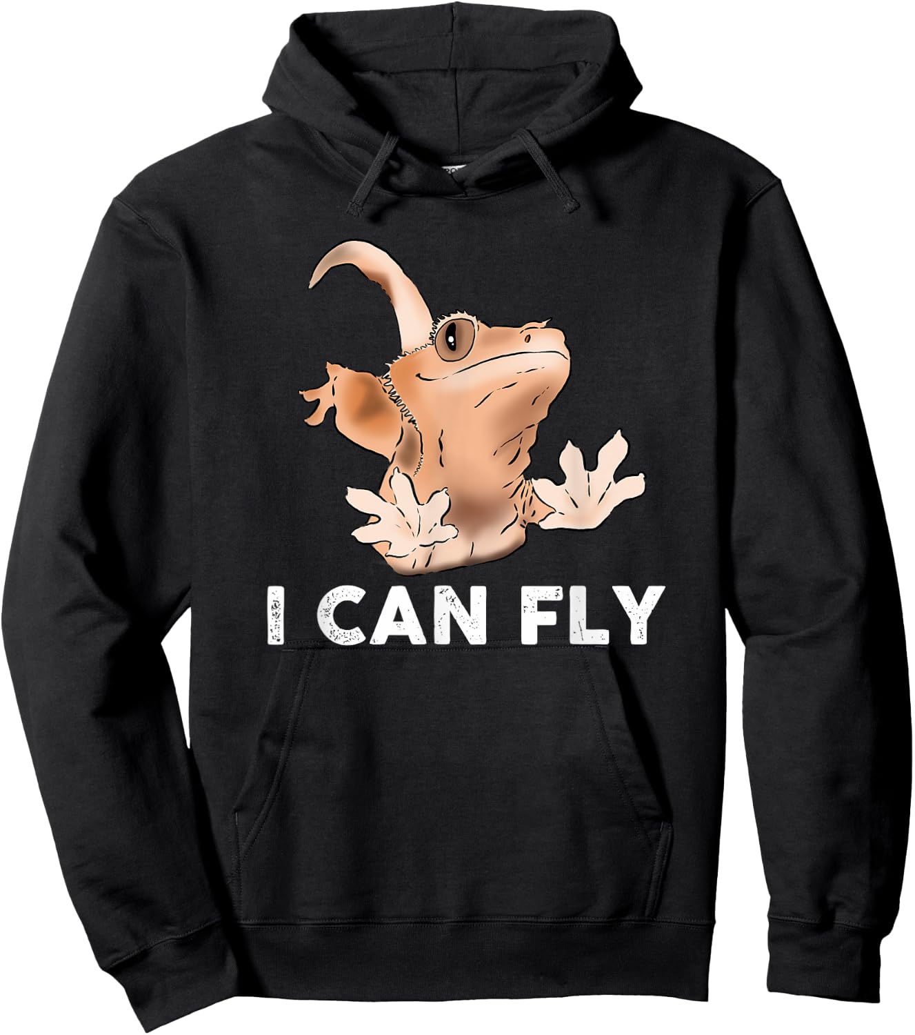 Funny Crested Gecko, Gecko Lover, Gecko Humor, Crestie Gift Hoodie - Hoodie | Black