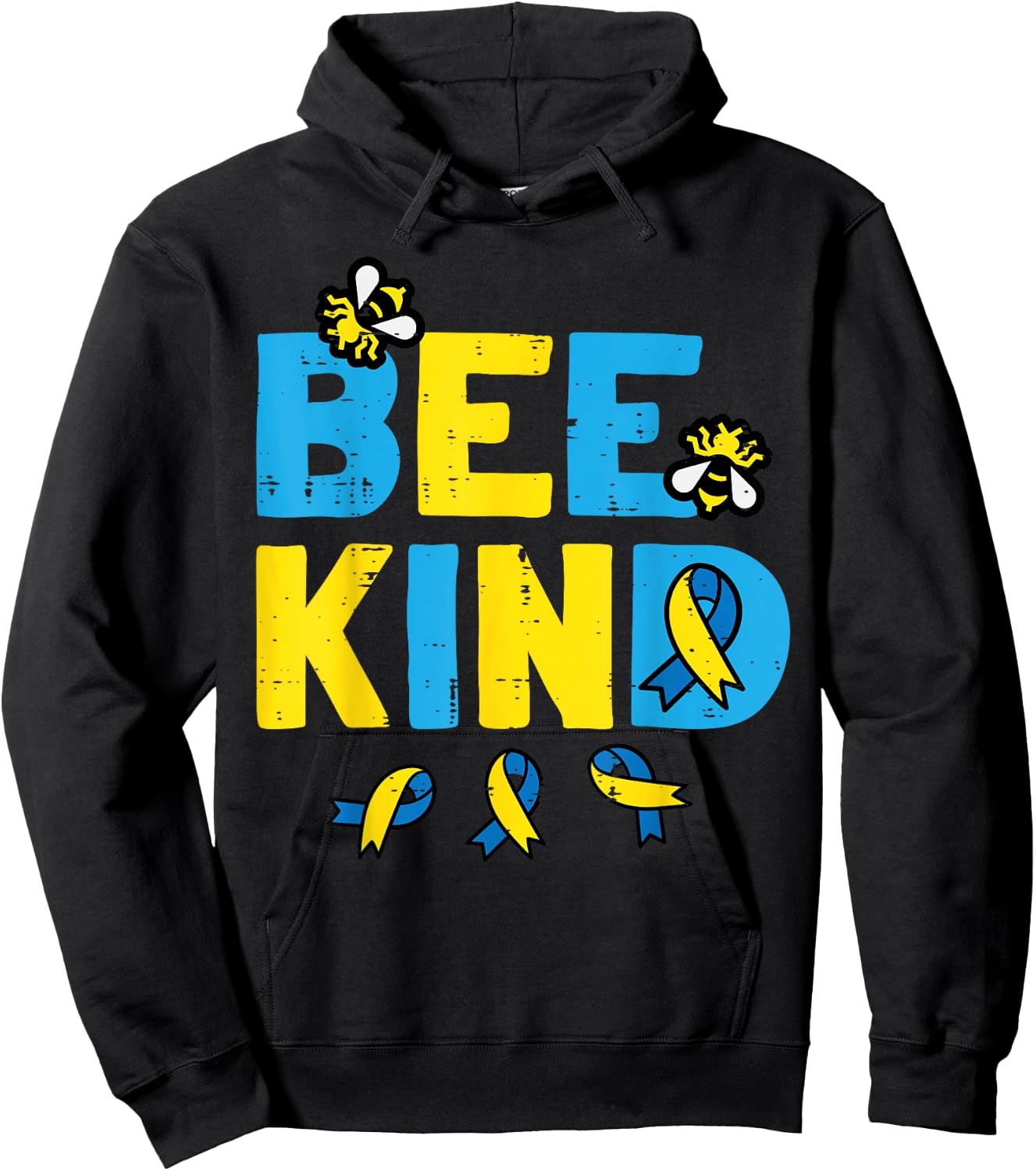 Down Syndrome Awareness Bee Kind Trisomy 21 Men Women Kids Hoodie - Hoodie | Black