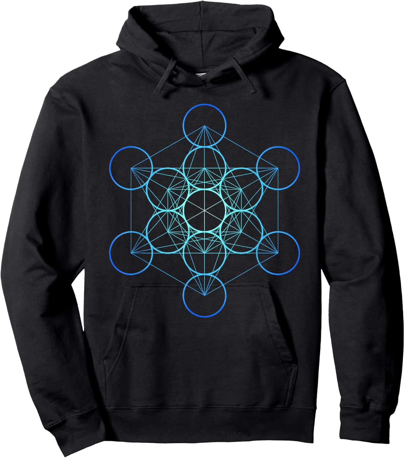 Indigo Metatron's Cube Sacred Geometrie Hoodie - Hoodie | Black