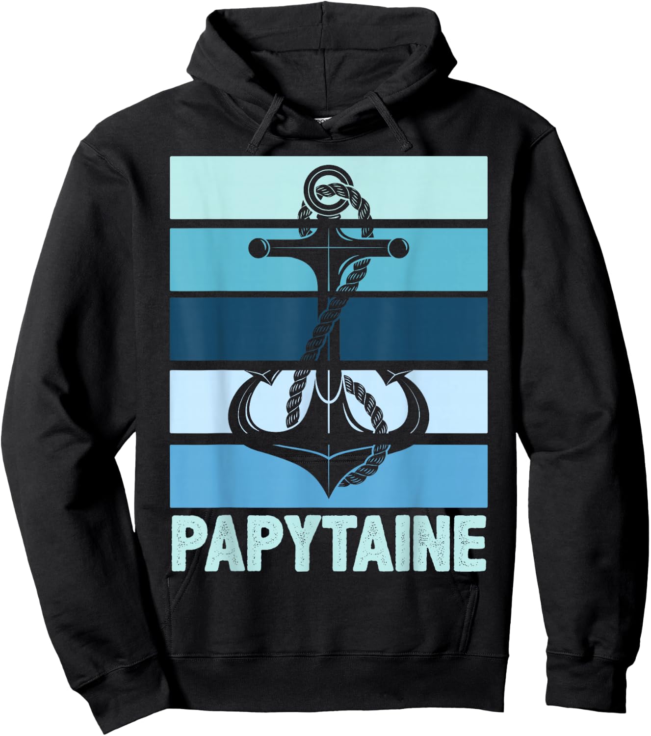 Papytaine Du Vire Grandpa Captain Boat Humour Sailor , Black Hoodie - Hoodie | Black