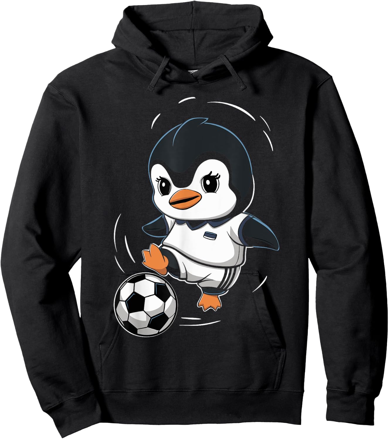 Cute Penguin Soccer Penguin Playing Football Sport Penguin Hoodie - Hoodie | Black