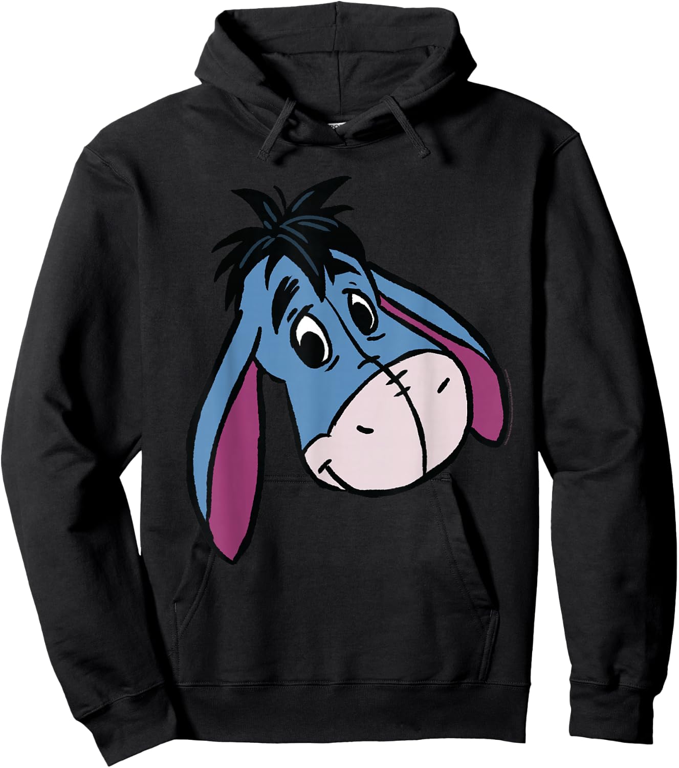 Disney Winnie the Pooh Eeyore Happy Big Face Costume , Black, S Hoodie - Hoodie | Black