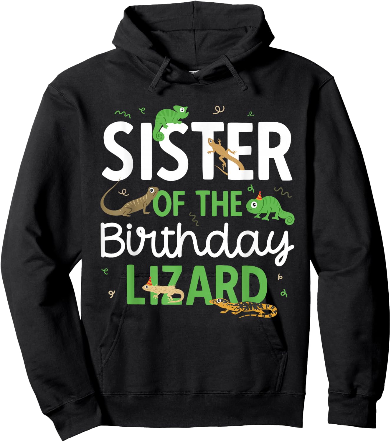 Children's Reptile Lizard Birthday Hoodie - Hoodie | Black