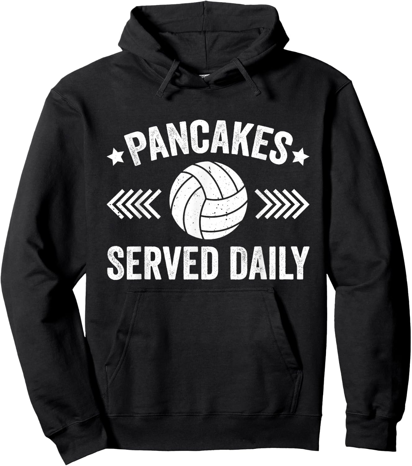 Pancakes Served Daily Funny Volleyball For Volleyball Lover Hoodie - Hoodie | Black