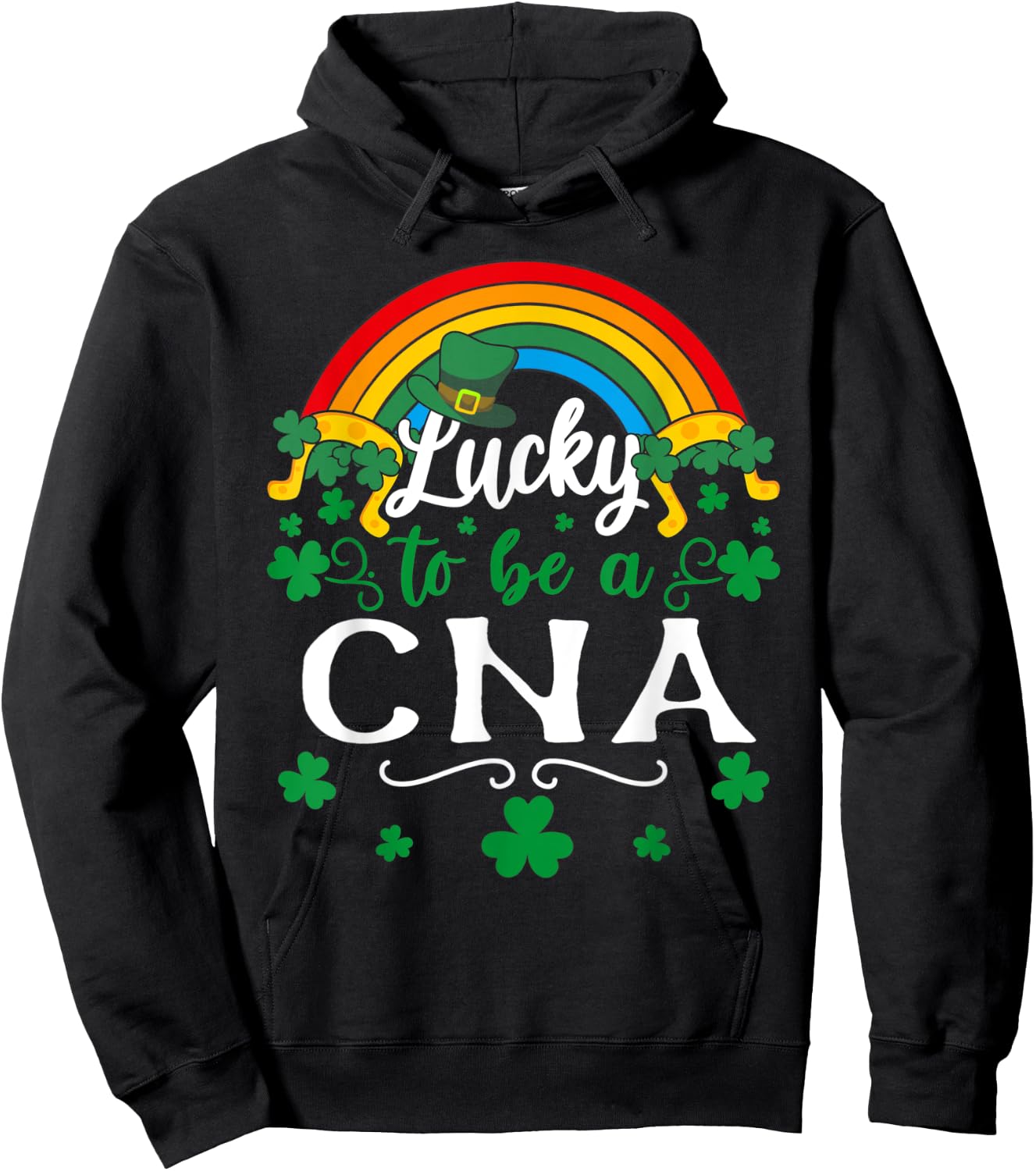 Lucky To Be A CNA St Patricks Day Hoodie - Hoodie | Black