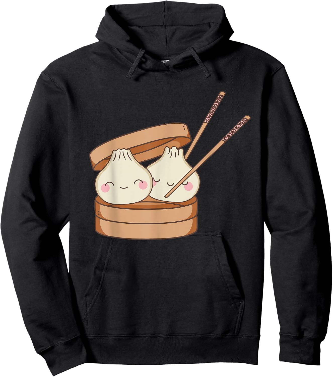 Funny Dim Sum Foodie Dumpling Lover Steamed Asian Food Hoodie - Hoodie | Black