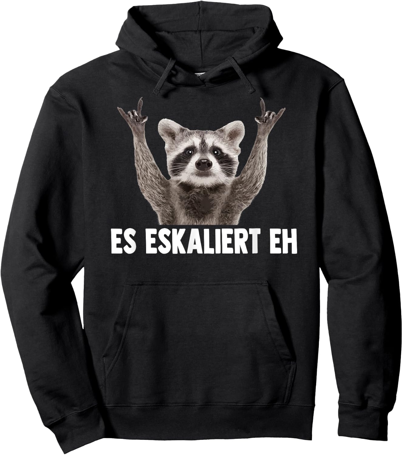 ES ESKALIERT EH X PEDRO Escalation Raccoon Meme Racoon , black Hoodie - Hoodie | Black