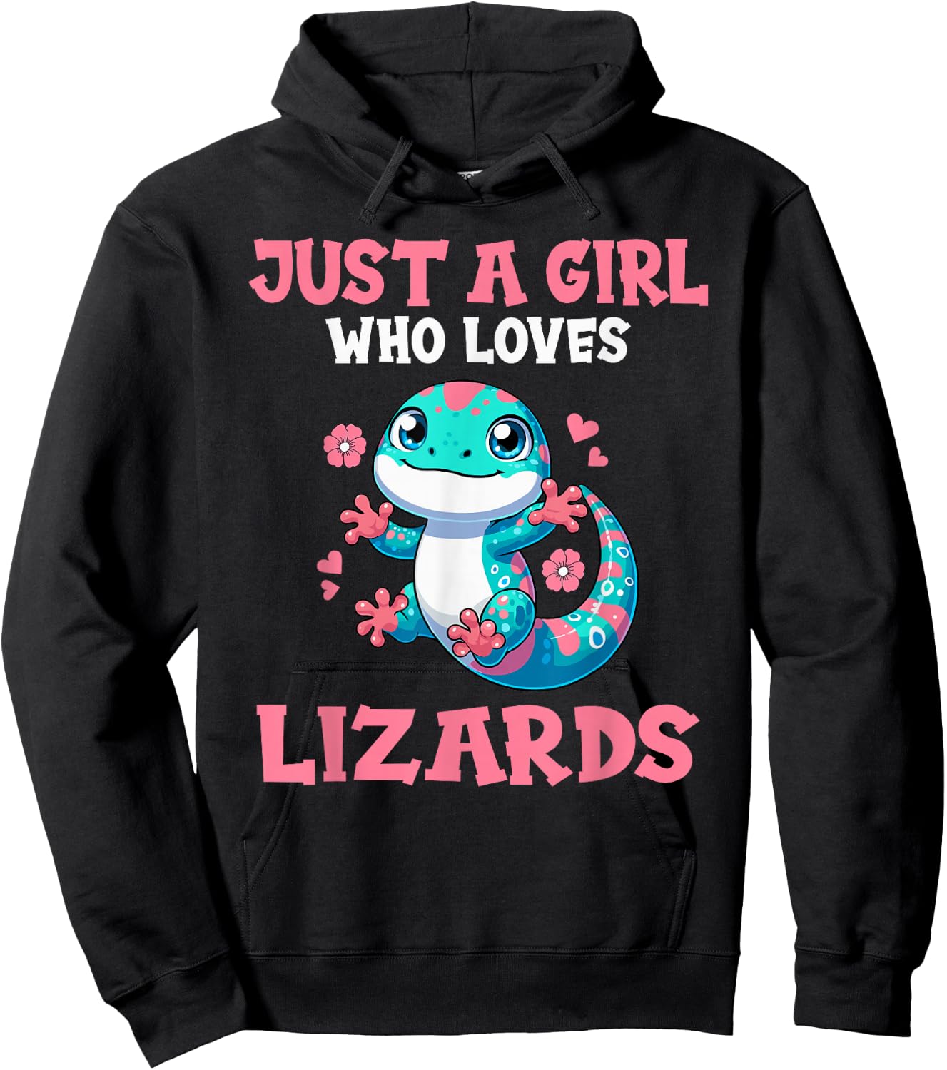 Just A Girl Who Loves Lizards Cute Lizard Girl Hoodie - Hoodie | Black