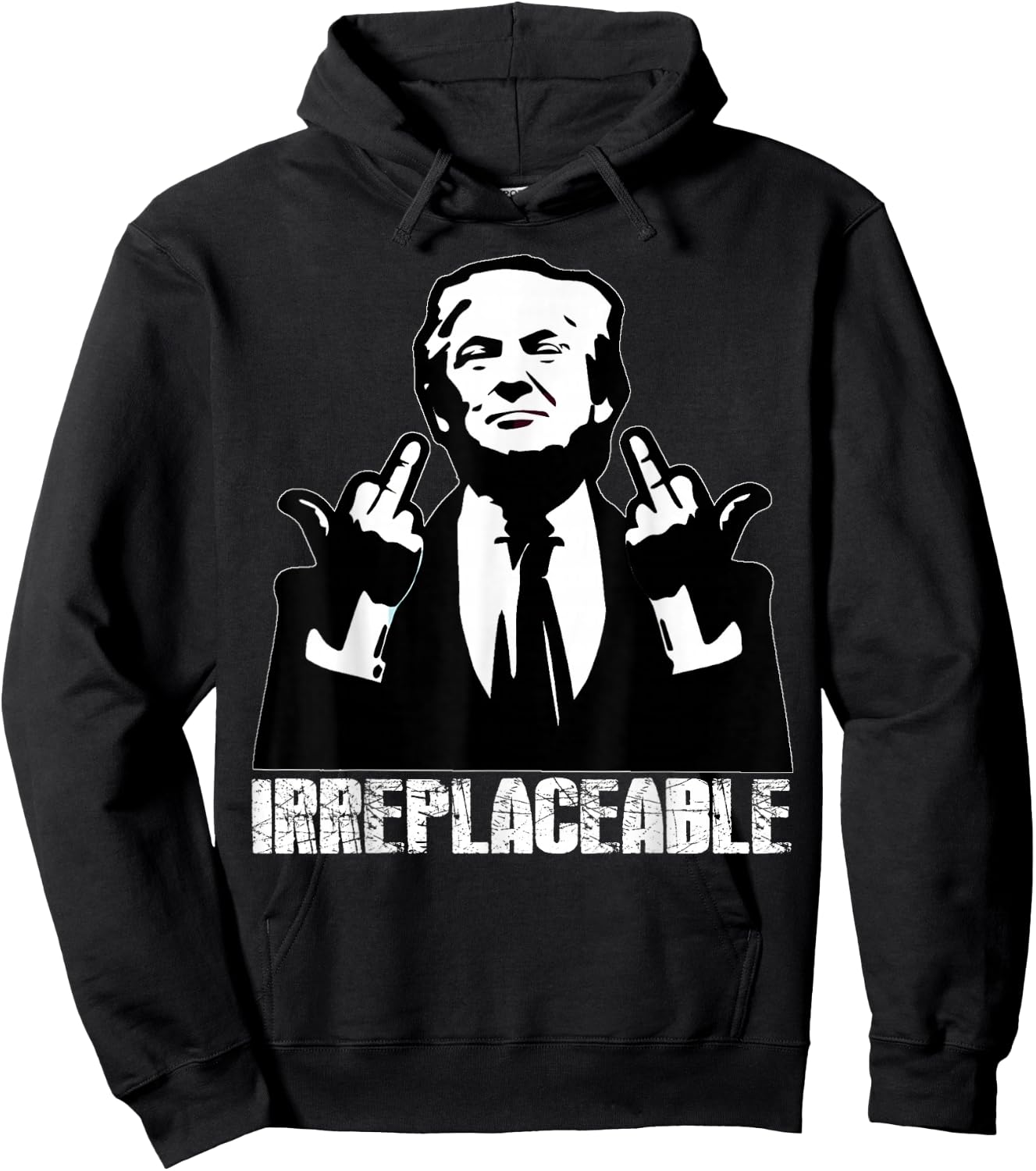 Trump, the President's Irreplaceable Middle Finger , Black, S Hoodie - Hoodie | Black
