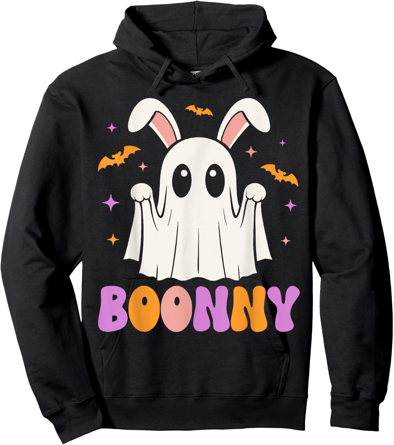 Boonny, spooky bunny ghost pun, rabbit Halloween costume Hoodie - Hoodie | Black