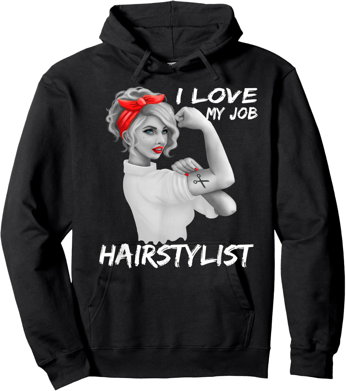 Hairstylist Salon Hairdresser I Love My Job T Shirt Hoodie - Hoodie | Black