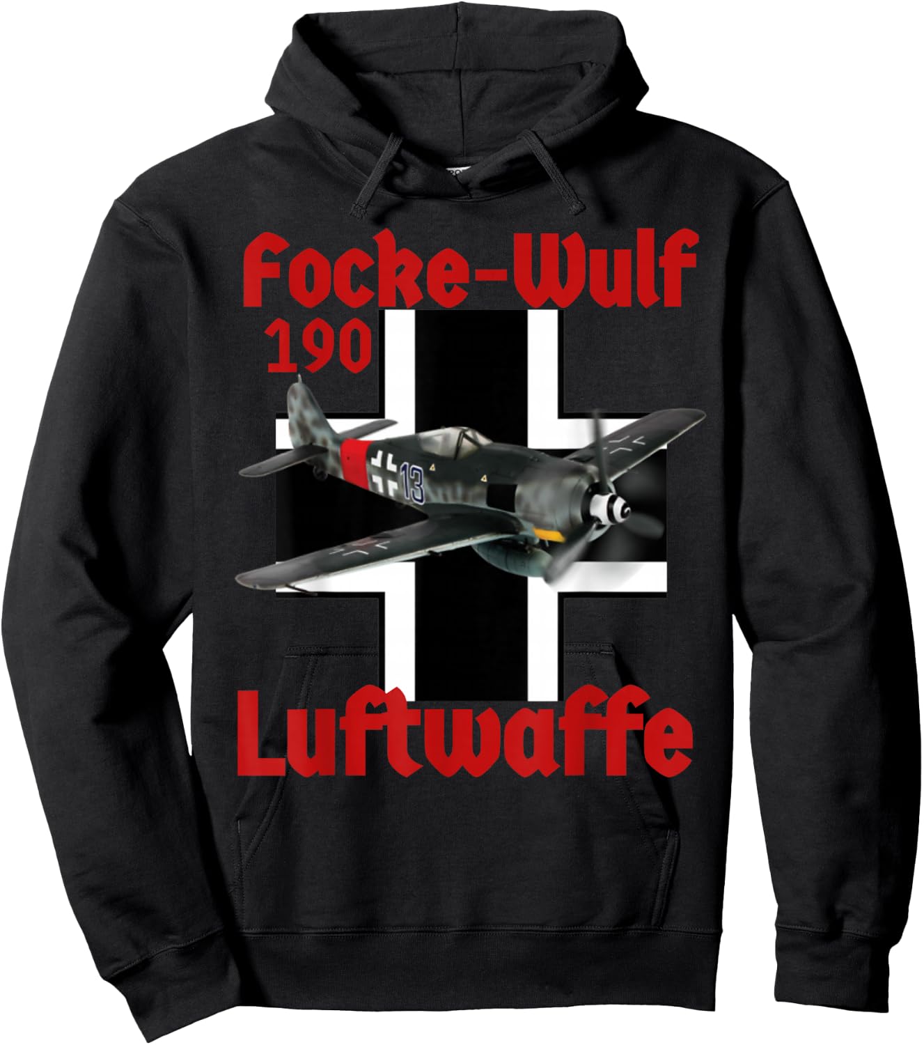 Great Aviation . German Luftwaffe F/W 190. Hoodie - Hoodie | Black