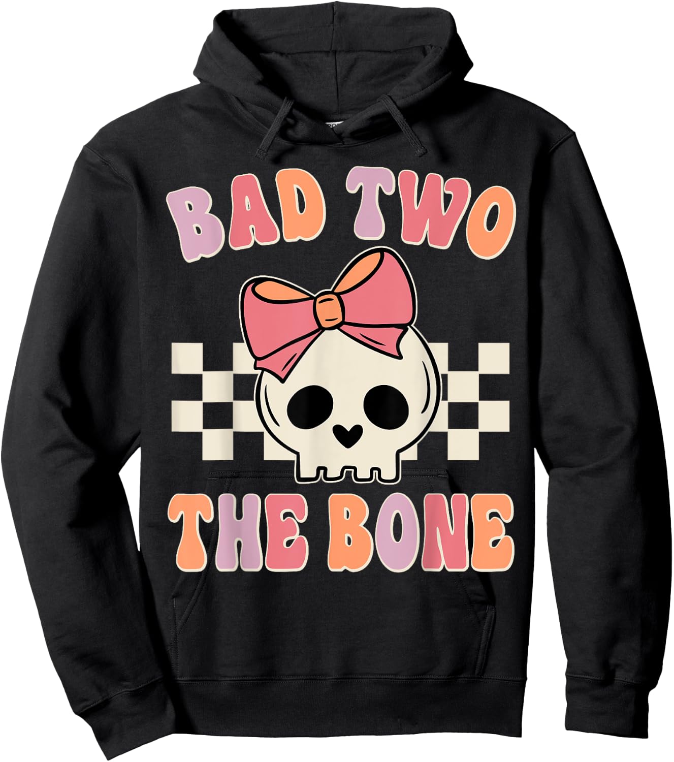 Bad Two the Bone 2nd Birthday 2 Years Old Kid Girl Hoodie - Hoodie | Black