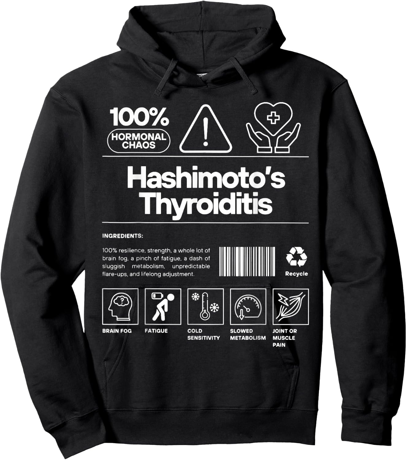 Hashimotos Thyroiditis Disease Thyroid Awareness Warrior Hoodie - Hoodie | Black