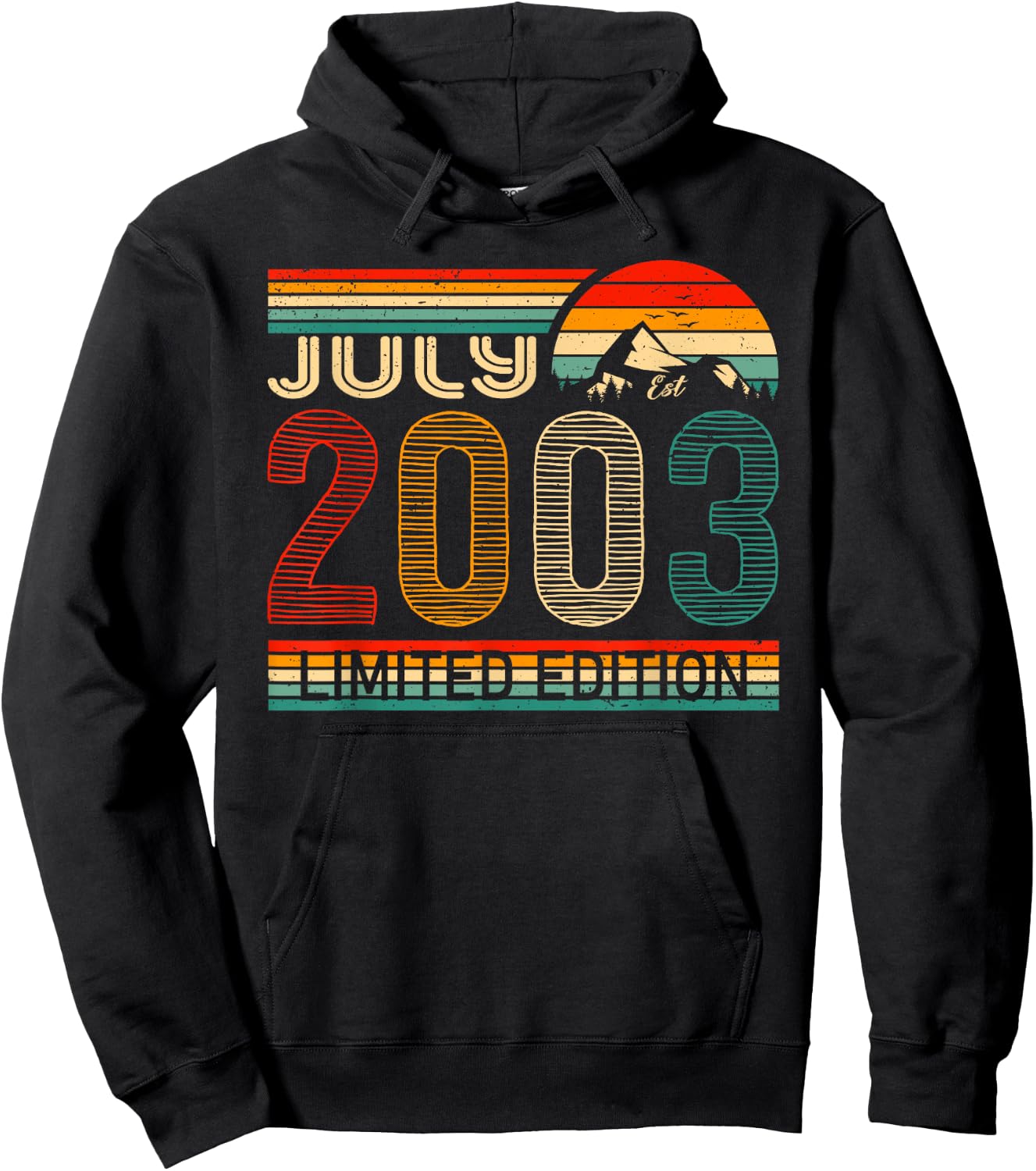 July 2003 Limited Edition Classic 2003 Year Vintage Birthday Hoodie - Hoodie | Black