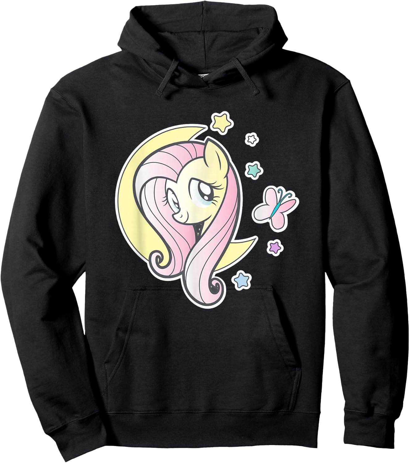 My Little Pony Fluttershy Half Moon Hoodie - Hoodie | Black