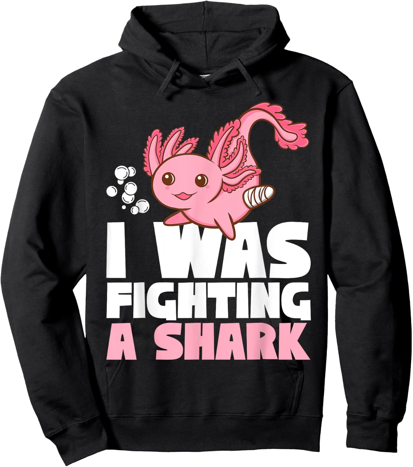 Get well recovery fighting a shark Broken Leg Axolotl Kids Hoodie - Hoodie | Black