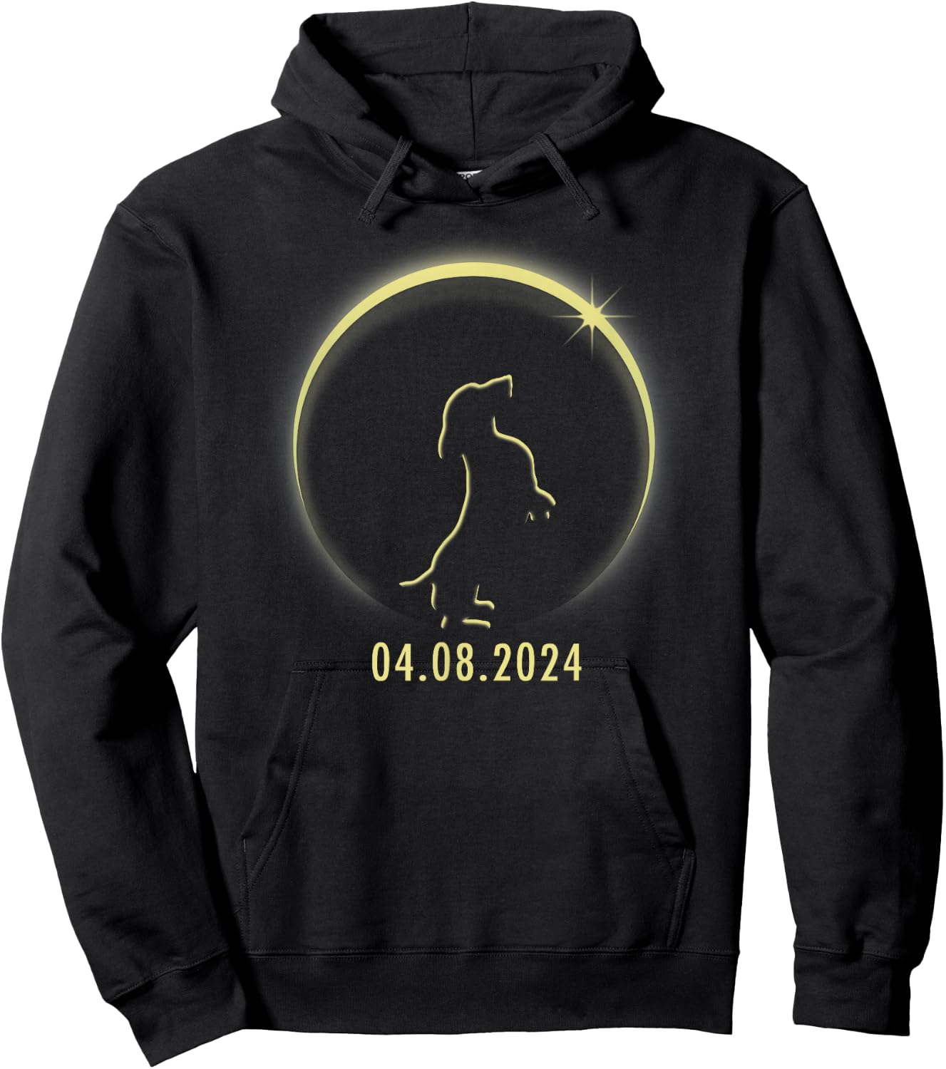 Total Solar Eclipse Dachshund Lover April 8 2024 Totality Hoodie - Hoodie | Black
