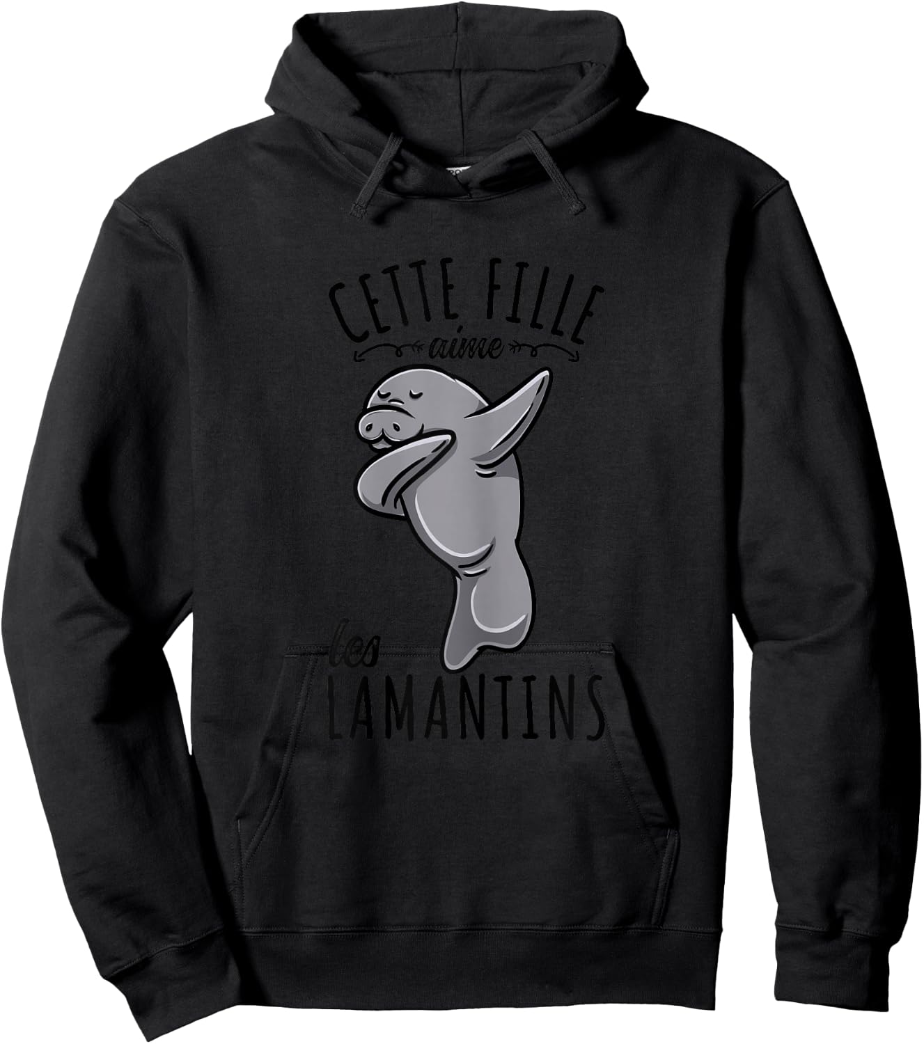 Cette Fille Aime les lamantins , white Hoodie - Hoodie | Black