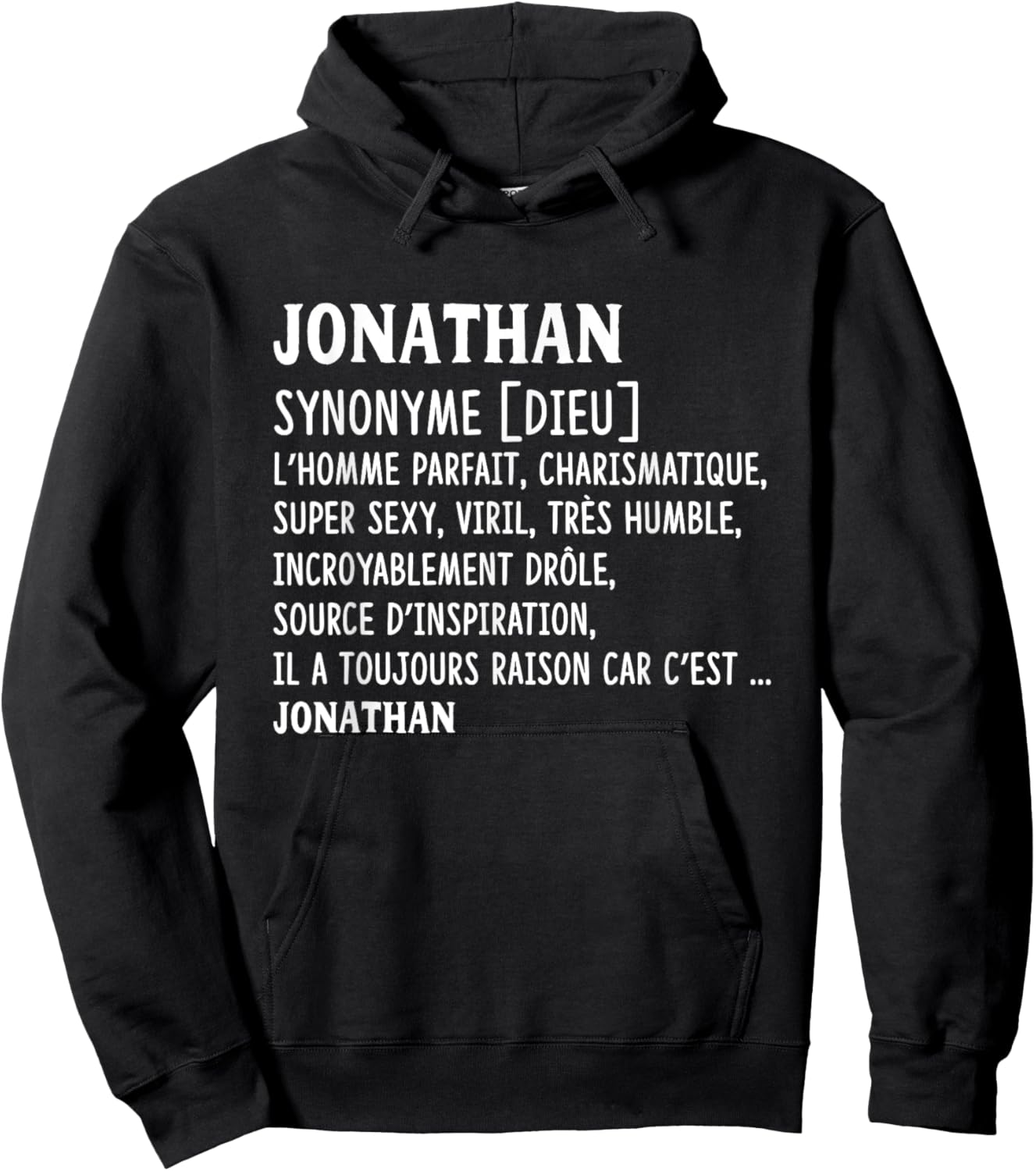 Man Humor Name Custom Jonathan Definition , Black, S Hoodie - Hoodie | Black
