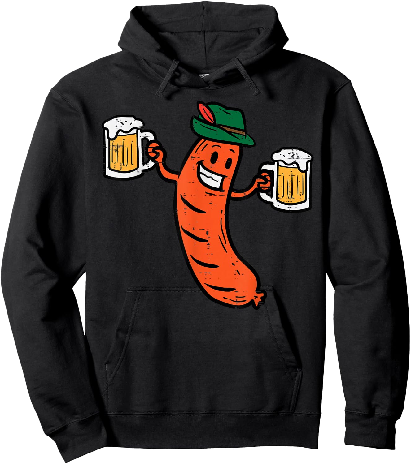 Oktoberfest Bratwurst German Sausage Costume Men Women Kids Hoodie - Hoodie | Black