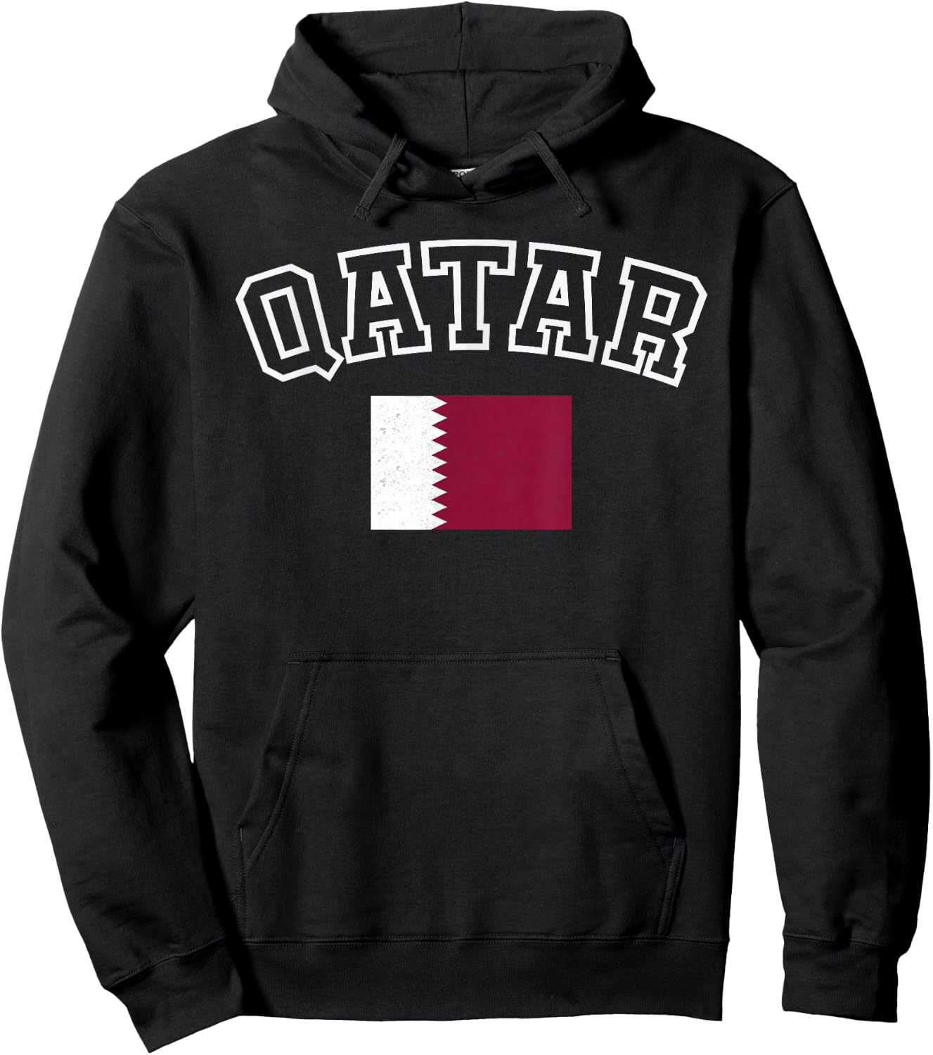 Katar-Flagge, Vintage, Used-Look, Retro-Design Hoodie - Hoodie | Black