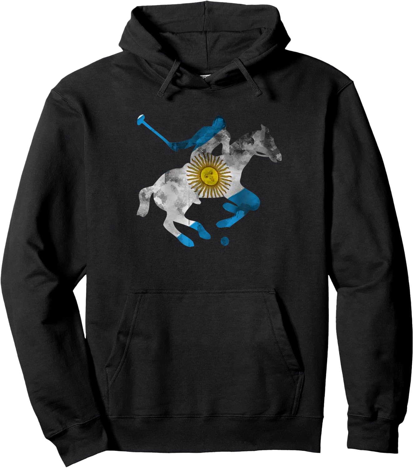 Vintage Horse Polo Riding Equestrian Argentina Shirt Hoodie - Hoodie | Black