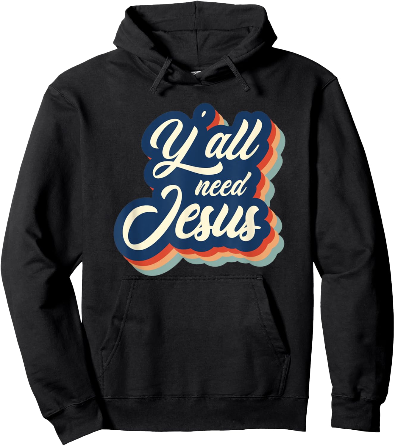 Vintage Y'all Need Jesus Retro Jesus Hoodie - Hoodie | Black