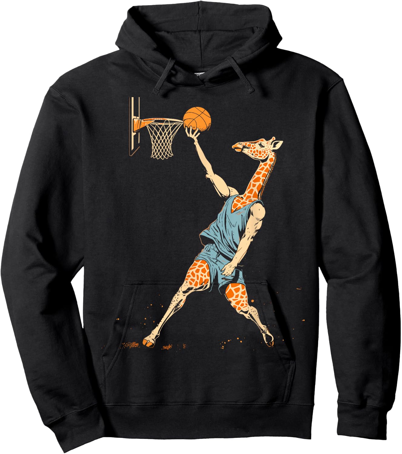 Funny Giraffe Playing Basketball Player Sports Hoops Women Hoodie - Hoodie | Black