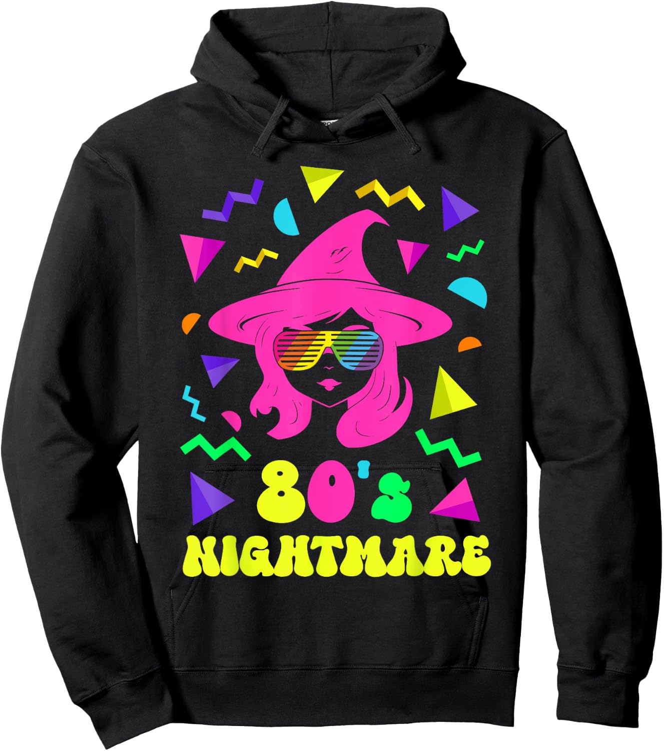 80's Nightmare Witch 1980s Retro Style 80s Women Halloween Hoodie - Hoodie | Black