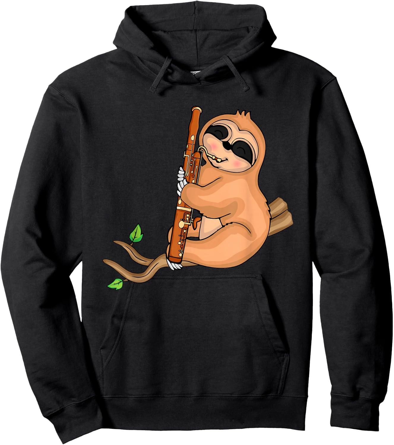 Sloth Bassoonist Player Music Kids Big Band Bassoon Hoodie - Hoodie | Black