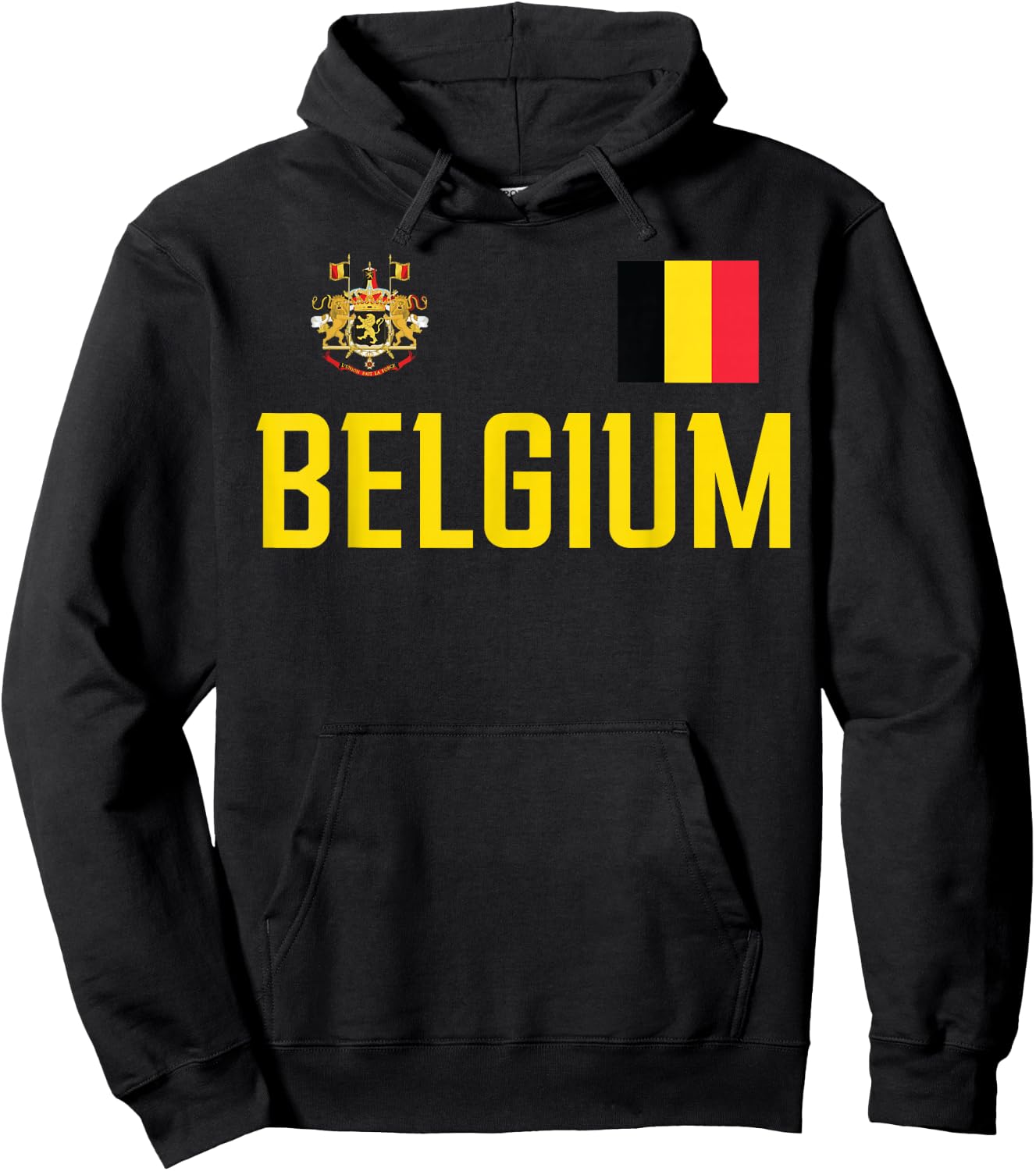 Belgium Flag Belgie Football Soccer Fan Men Women Kids Hoodie - Hoodie | Black