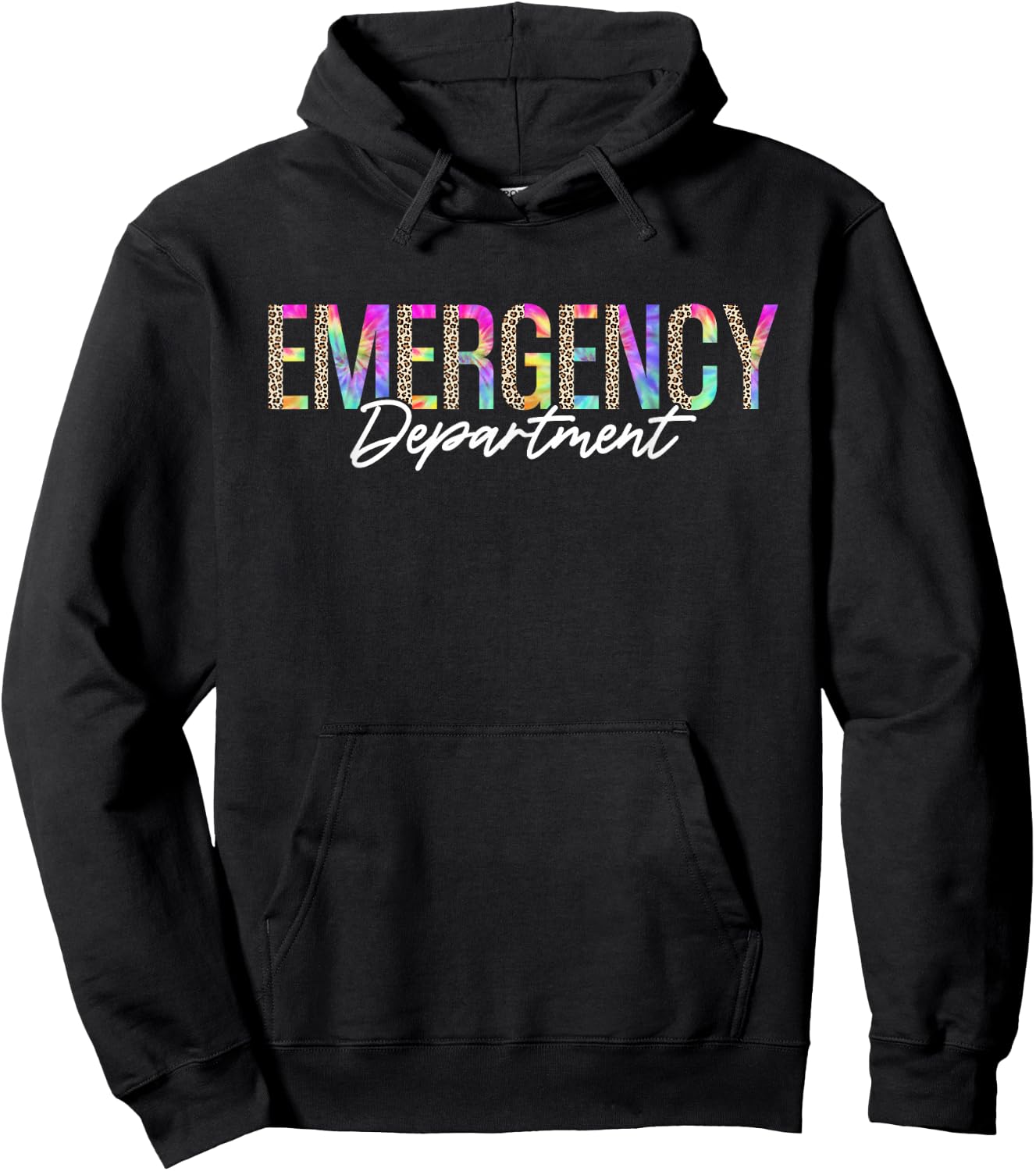 Emergency Department Emergency Room Nursing Leopard Tie Dye Hoodie - Hoodie | Black
