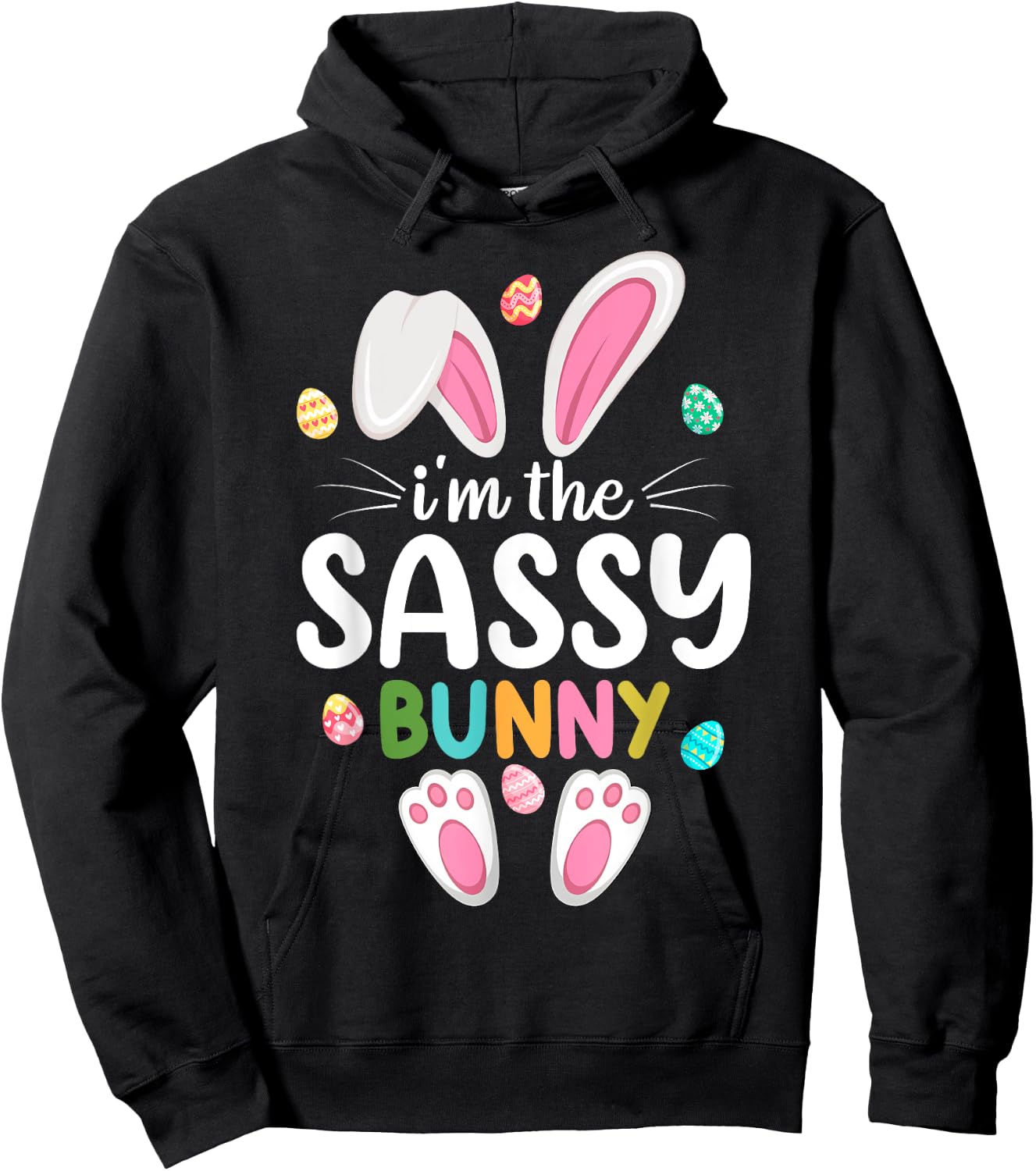 I'm The Sassy Bunny Matching Family Easter Hoodie - Hoodie | Black