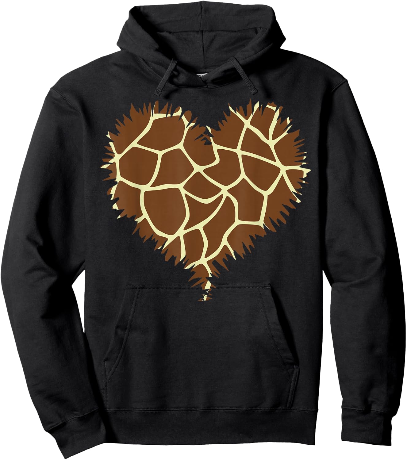 I Love Giraffes Cute Heart Giraffe Print , black Hoodie - Hoodie | Black