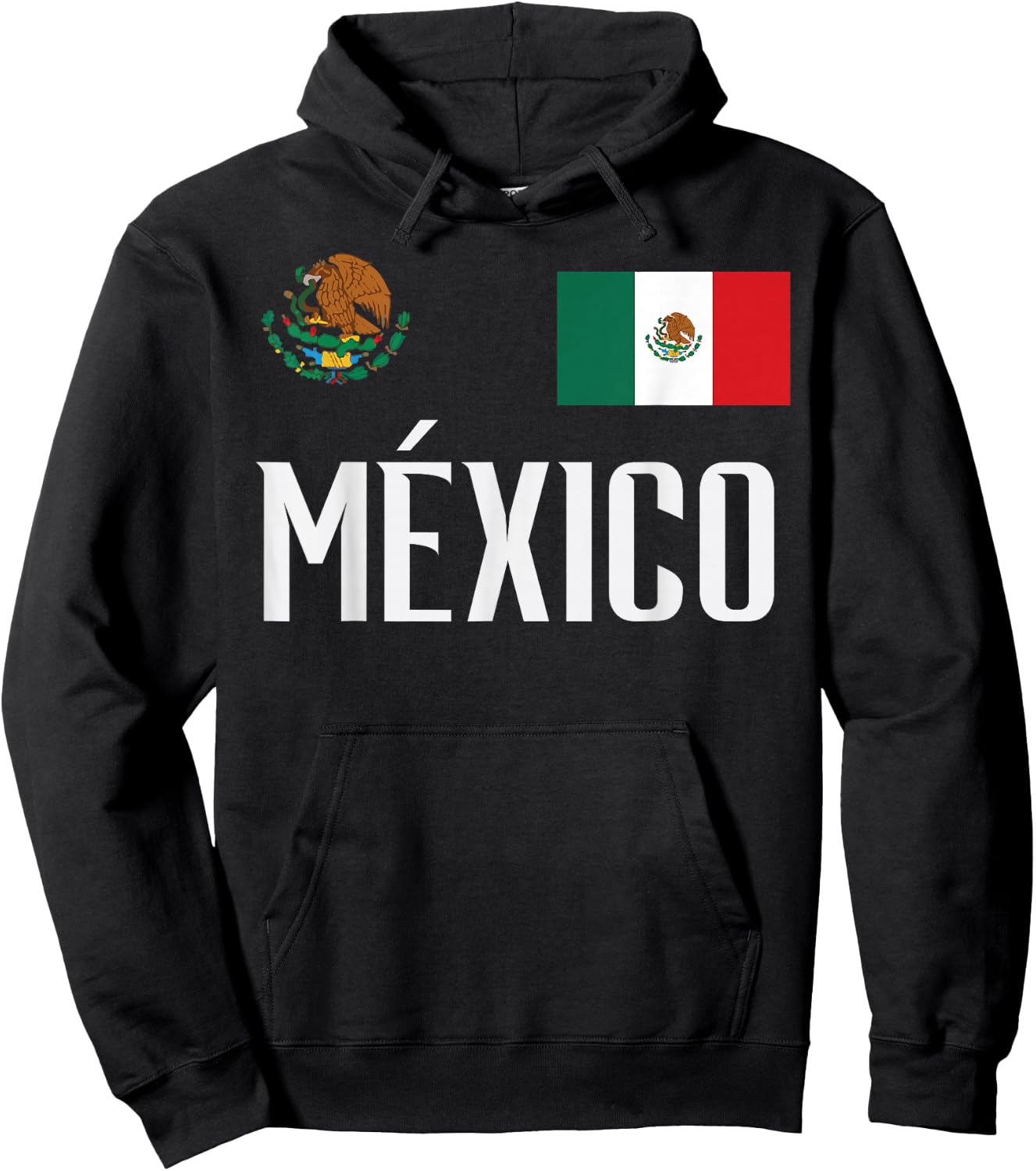 Mexico Flag Mexican Football Soccer Fan Men Women Kids Hoodie - Hoodie | Black