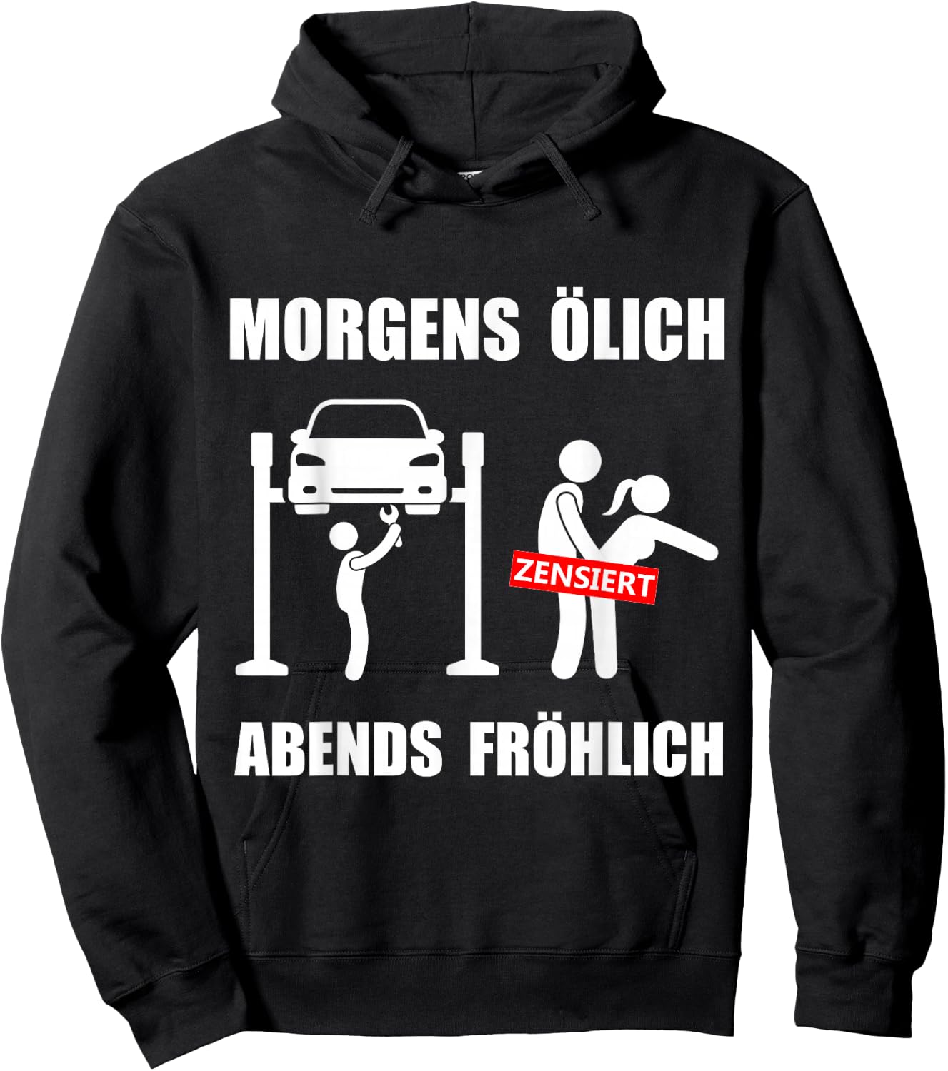 Herren KFZ Mechatroniker Lustige Mechaniker Sprüche ölich fröhlich Hoodie - Hoodie | Black