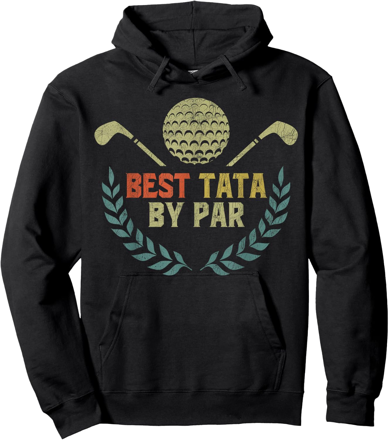 Fathers Day Golf Grandpa, Vintage Best Tata by Par Hoodie - Hoodie | Black