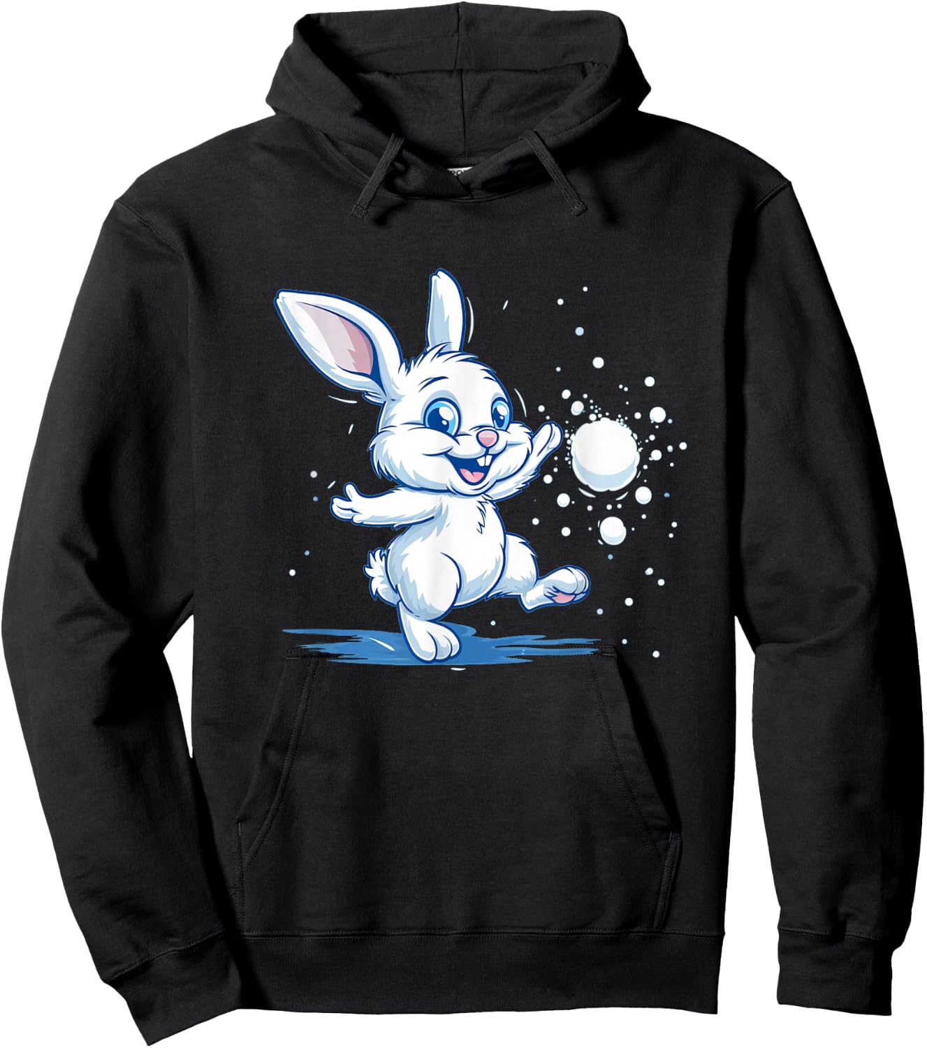 Snowball bunny in winter for Snowballer and fights lovers Hoodie - Hoodie | Black