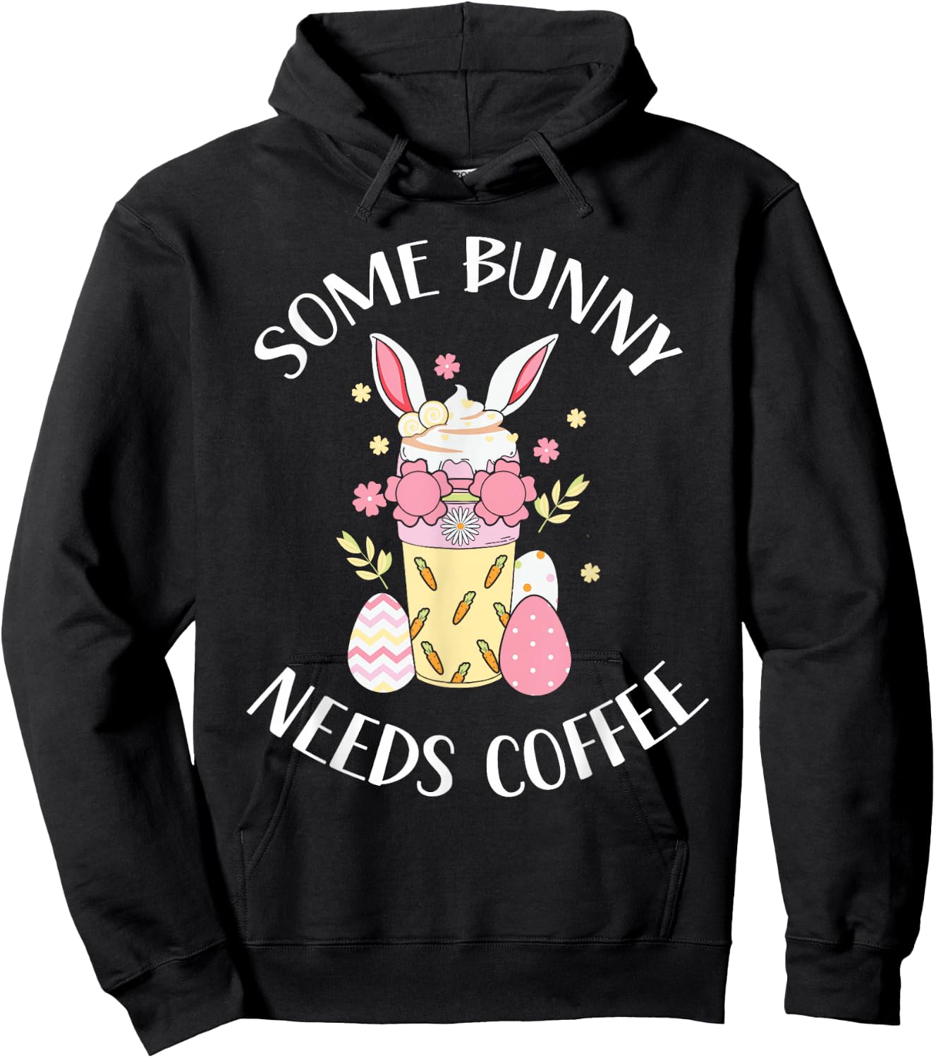 A Rabbit Needs Coffee Easter Bunny Easter Egg Easter Party Hoodie - Hoodie | Black