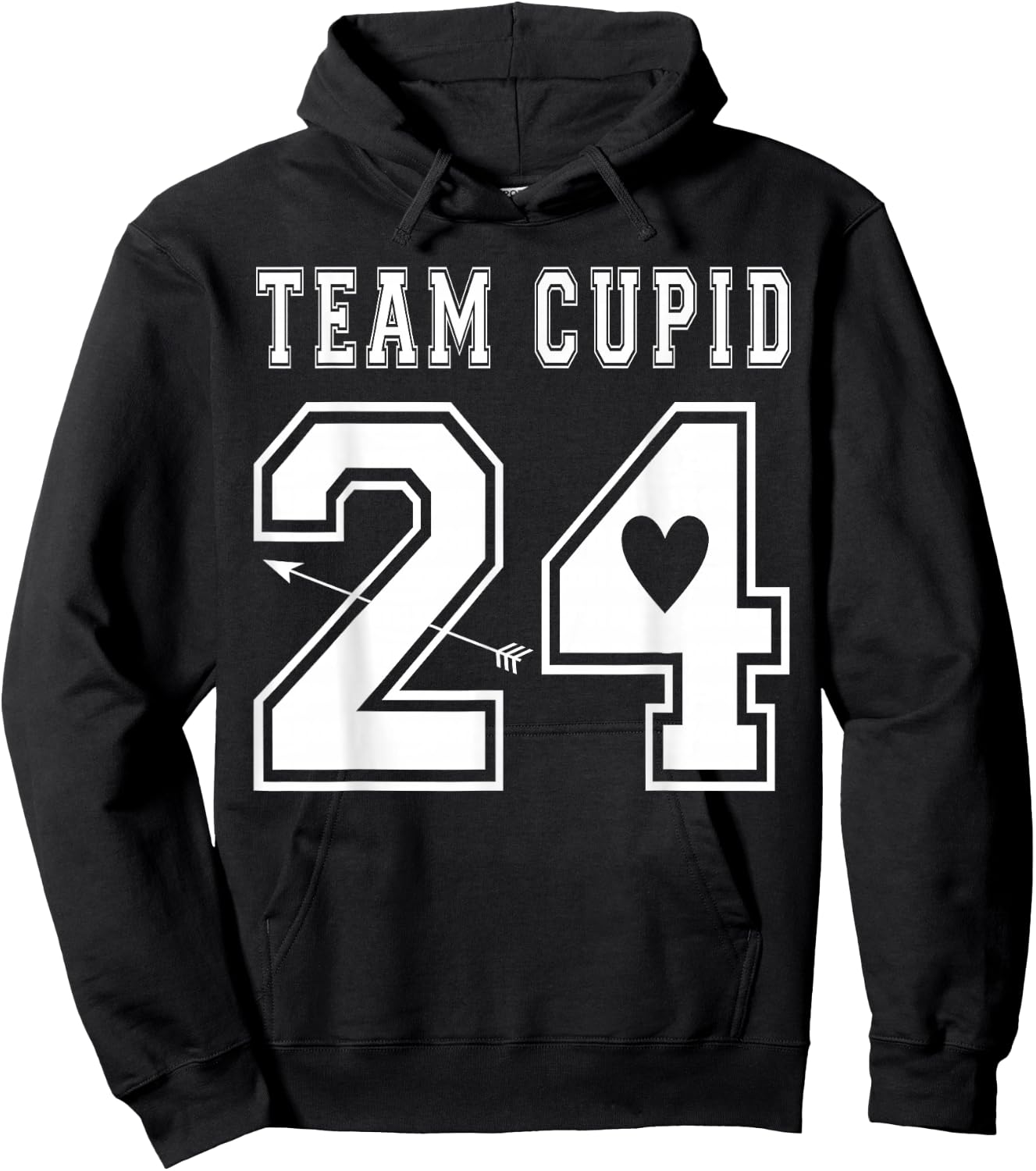 Team Cupid 2024 Valentines Day Sports Jersey Style Hoodie - Hoodie | Black