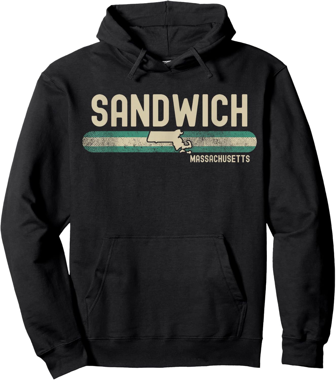 Sandwich MA | Massachusetts | Travel & 80s Style Hoodie - Hoodie | Black