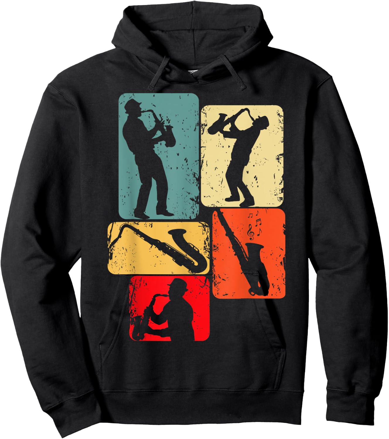Saxophon Saxophonist Kinder Jungen Herren Hoodie - Hoodie | Black