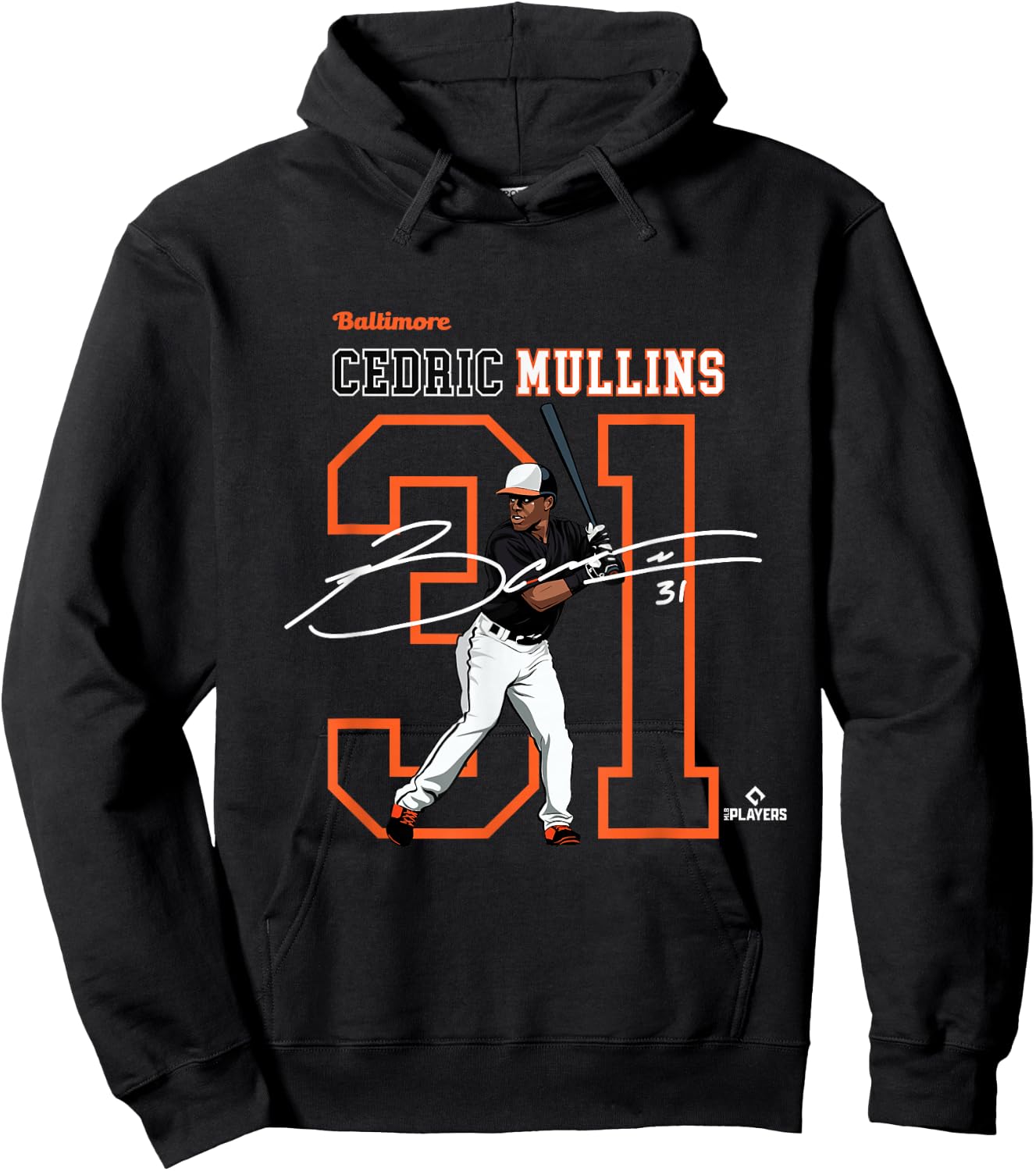 Cedric Mullins | Baltimore Baseball Players | MLBCMS3004 Hoodie - Hoodie | Black